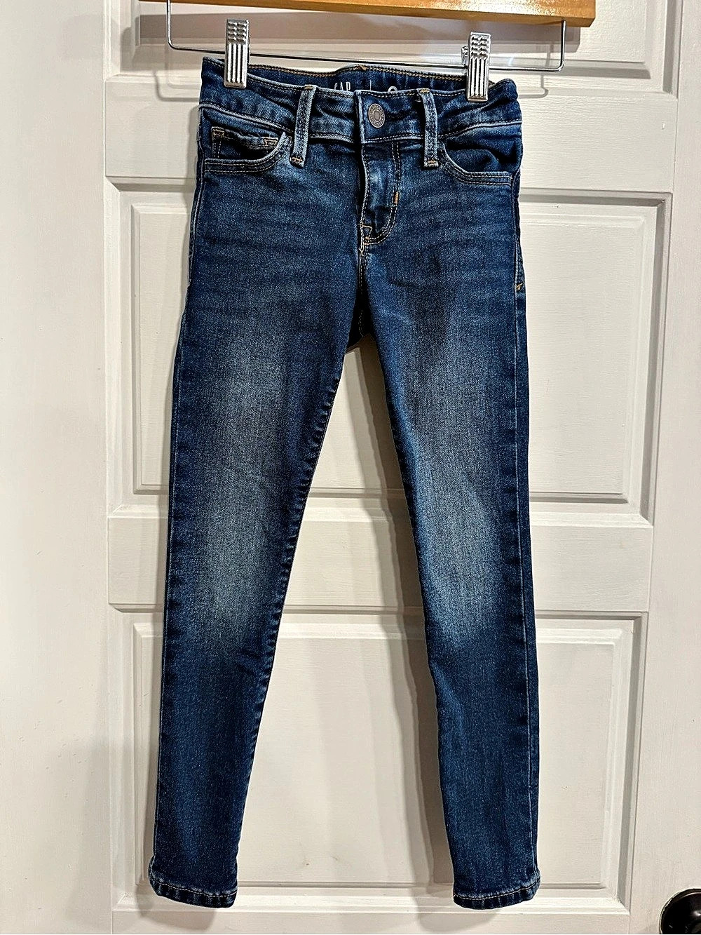 Gap Super Skinny Girls Size 6 Blue Jeans Like New - Picture 1 of 3